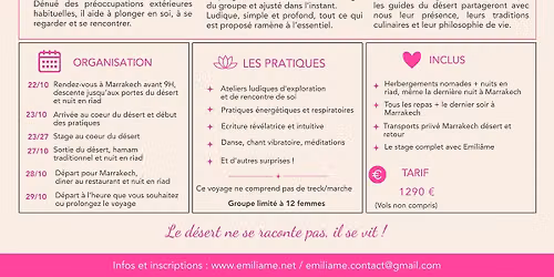 Rena\u00eetre au coeur du d\u00e9sert - Retraite spirituelle - 7e \u00e9dition !