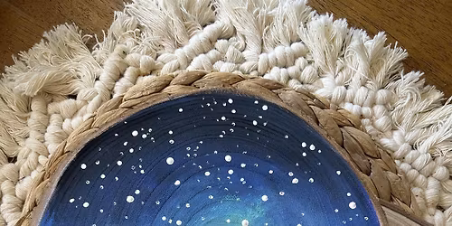 Northern Lights Painting on Wood Slice