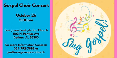 Gospel Choir Concert  - Oct. 26 - 5:00pm