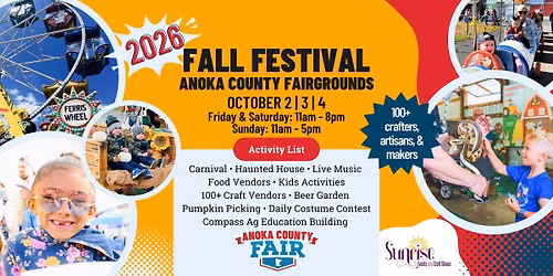 The 2026 Fall Festival At The Anoka County Fairgrounds 