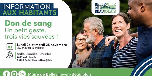 \ud83e\ude78 DON DE SANG \u2013 Un petit geste, trois vies sauv\u00e9es !