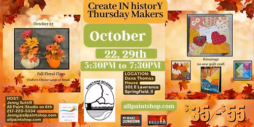 Dana Thomas House Thursday Makers by Studio October 2026 on 6th