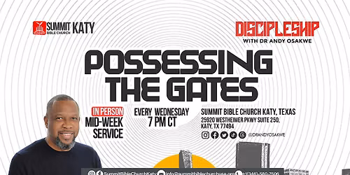 Discipleship with Dr. Andy on Wednesdays at 7pm