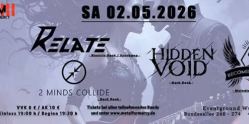 Metal For Mercy - Gothic Night mit Relate, 2 Minds Collide, Becoming Wind & Hidden Void