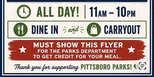 Pittsboro Parks Department Dine to Donate