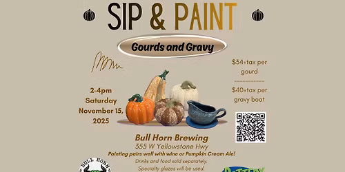 Sip & Paint - Pottery By You! at Bull Horn Brewery