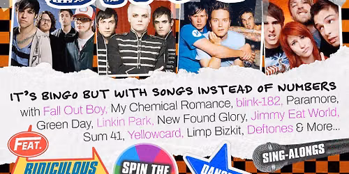 Pop Punk & Emo Music Bingo