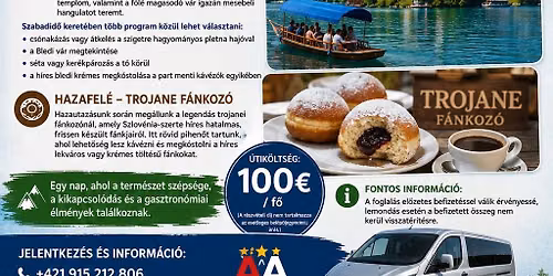 Szlov\u00e9ni\u00e1ba \u2013 Vintgar-szurdok, Bledi-t\u00f3 \u00e9s Trojane f\u00e1nk\u00e9lm\u00e9ny 2026. Szeptember 12. (szombat)