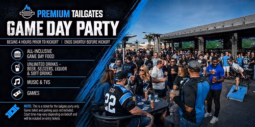 Premium Tailgate Party: Carolina Panthers vs. Tampa Bay Buccaneers