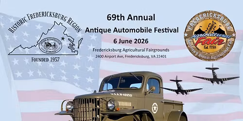 69th Annual Historic Fredericksburg, Region AACA Antique Car Festival,