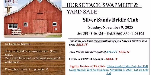 Horse Tack Swapmeet and Yard Sale