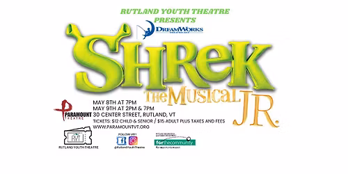 Shrek, Jr. The Musical presented by Rutland Youth Theatre