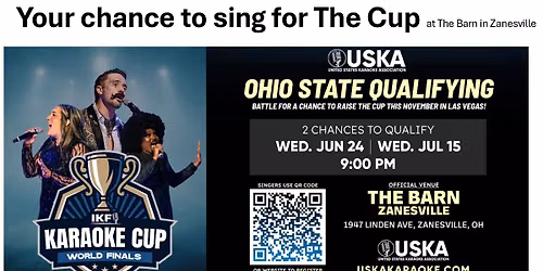 USKA Ohio Karaoke Cup Qualifier at The Barn Zanesville