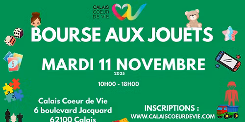 Bourse aux jouets \u00e0 Calais Coeur de Vie