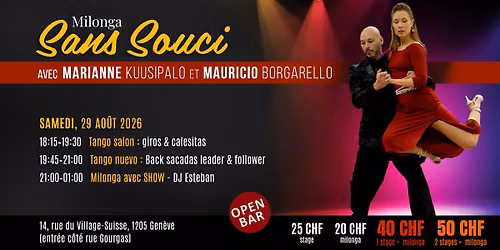 Milonga Sans Souci avec Marianne Kuusipalo & Mauricio Borgarello