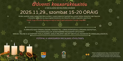 Adventi koszor\u00fak\u00e9sz\u00edt\u00e9s
