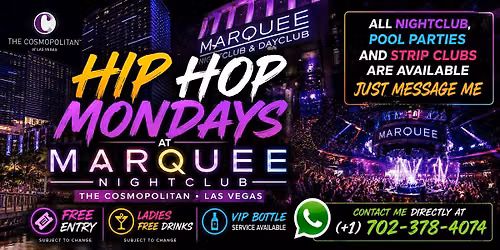 HIP HOP MONDAYS AT THE COSMOPOLITAN (LADIES OPEN BAR)