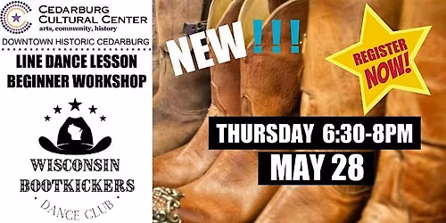 Line Dance Lesson Beginner Workshop\/Cedarburg Cultural Center\/Thurs May 28