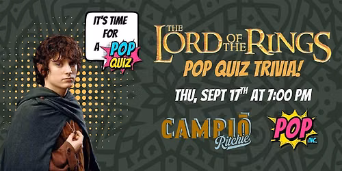Edmonton- Lord of the Rings Trivia @ Campio Ritchie- Sept 17th 7:00pm
