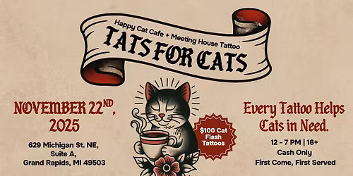 Tats for Cats: Happy Cat Cafe + Meeting House Tattoo