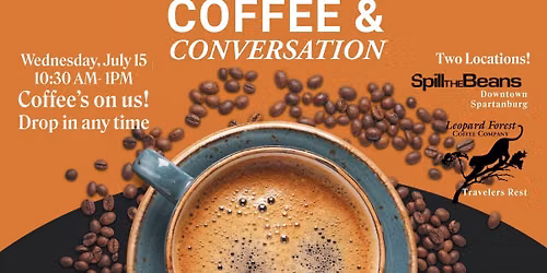 Coffee & Conversation at Leopard Forest Coffee Co in Travelers Rest