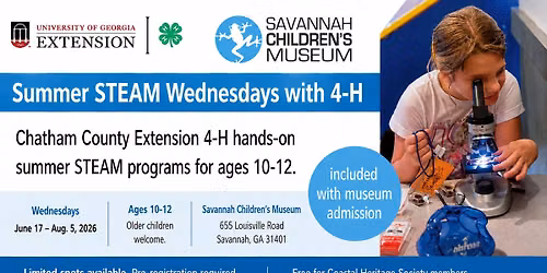 4-H Hands-On Summer Science Programs at Savannah Children\u2019s Museum