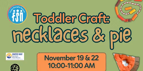 Toddler Craft: Necklaces & Pie