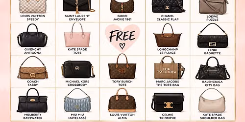 Designer Purse Bingo \ud83d\udc5c \ud83d\udc5b 