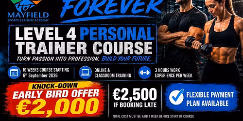 Sept 2026 LEVEL 4 PERSONAL TRAINER COURSE