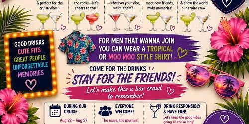 \ud83c\udf79\ud83c\udf3a\ud83c\udf78 Moo Moos, Margaritas & Martinis Bar Crawl \ud83c\udf78\ud83c\udf3a\ud83c\udf79