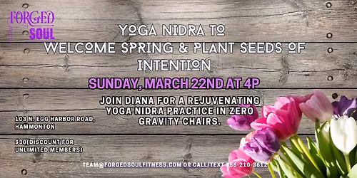 Yoga Nidra in Zero Gravity Chairs to Welcome Spring & Plant Seeds of Intention
