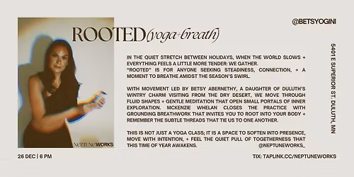 ROOTED (yoga+breath) w\/ Betsy Abernethy | Duluth, MN 12\/26