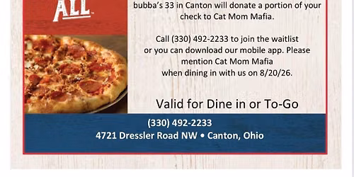 Bubba's 33 DINE OUT NIGHT