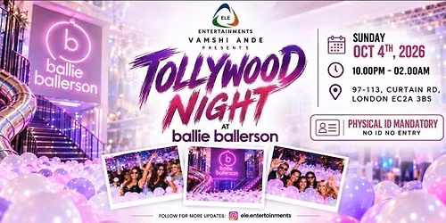 Tollywood Night at Ballie Ballerson by ELE ENTERTAINMENTS 