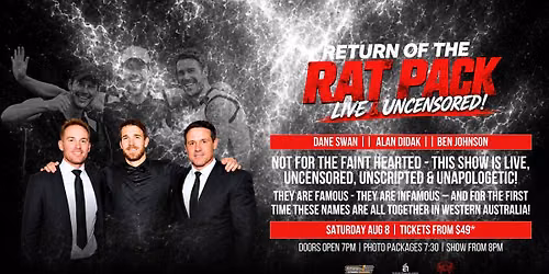 Return of The Rat Pack with Dane Swan, Alan Didak & Ben Johnson at Cobblers Tavern!
