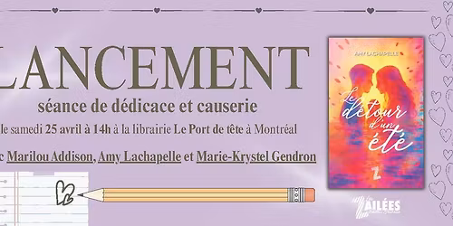 Lancement, s\u00e9ance de d\u00e9dicace et causerie autour de la romance !
