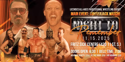 PPW Night to Remember (FEATURING A LUMBERJACK MATCH MAIN EVENT!)