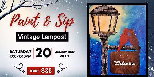 Vintage Lampost Paint & Sip at Sterling Valley Vineyards