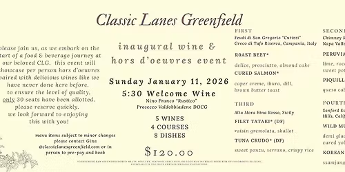 Wine & Hors d\u2019oeuvres Event