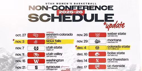 Parking University of Sioux Falls Cougars at Utah Utes Womens Basketball