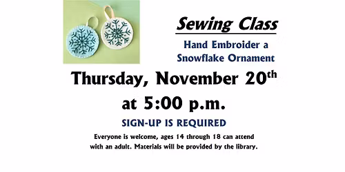 Hand Embroider a Snowflake Ornament