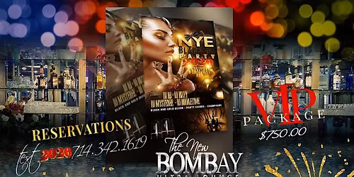 NYE 2026 Black Tie Party, BOMBAY Ultra lounge