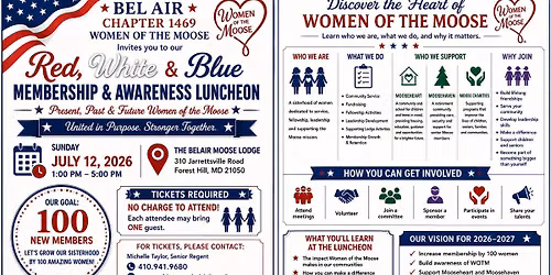 Discover the Heart of Women of the Moose Red, White & Blue Membership & Awareness Luncheon