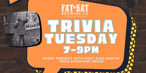 Fat Bat Showtime Trivia - host Alex Martin