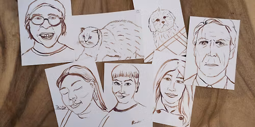 Portrait Drawing on Postcard (Ink Workshop)