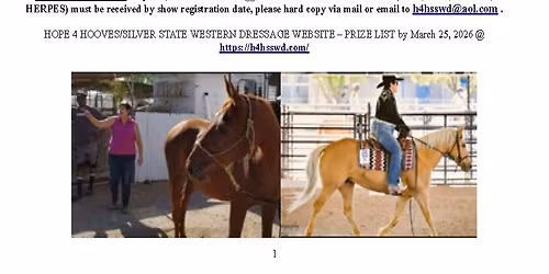 HOPE 4 HOOVES\/SILVER STATE WESTERN DRESSAGE - GINGER 360 & TOMBSTONE ELLIE SHOW