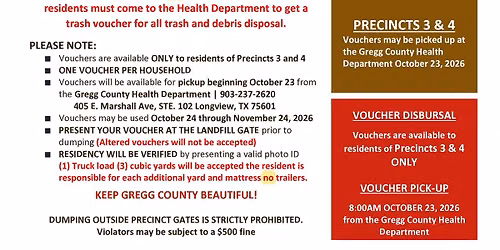GREGG COUNTY CLEAN UP DAY \u2014 OCTOBER 24, 2026
