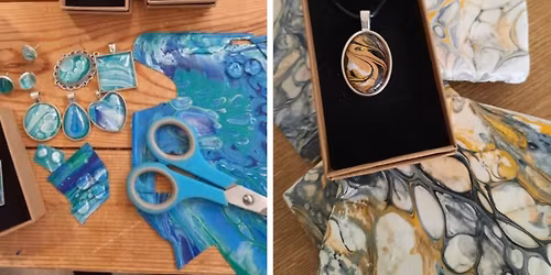 2 week Paint Pouring - Coaster & jewellery Workshop