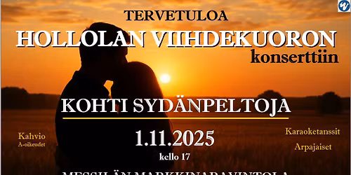Hollolan Viihdekuoron konsertti - Kohti syd\u00e4npeltoja