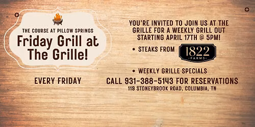 Friday Grill at The Grille